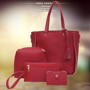 Red shoulder bag set size 25x8x26